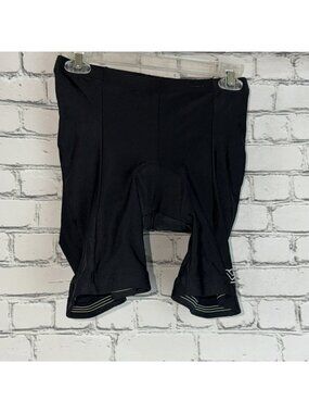 VIGOR Unisex Padded Cycling Compression Shorts Size Medium Black Stretch Nylon